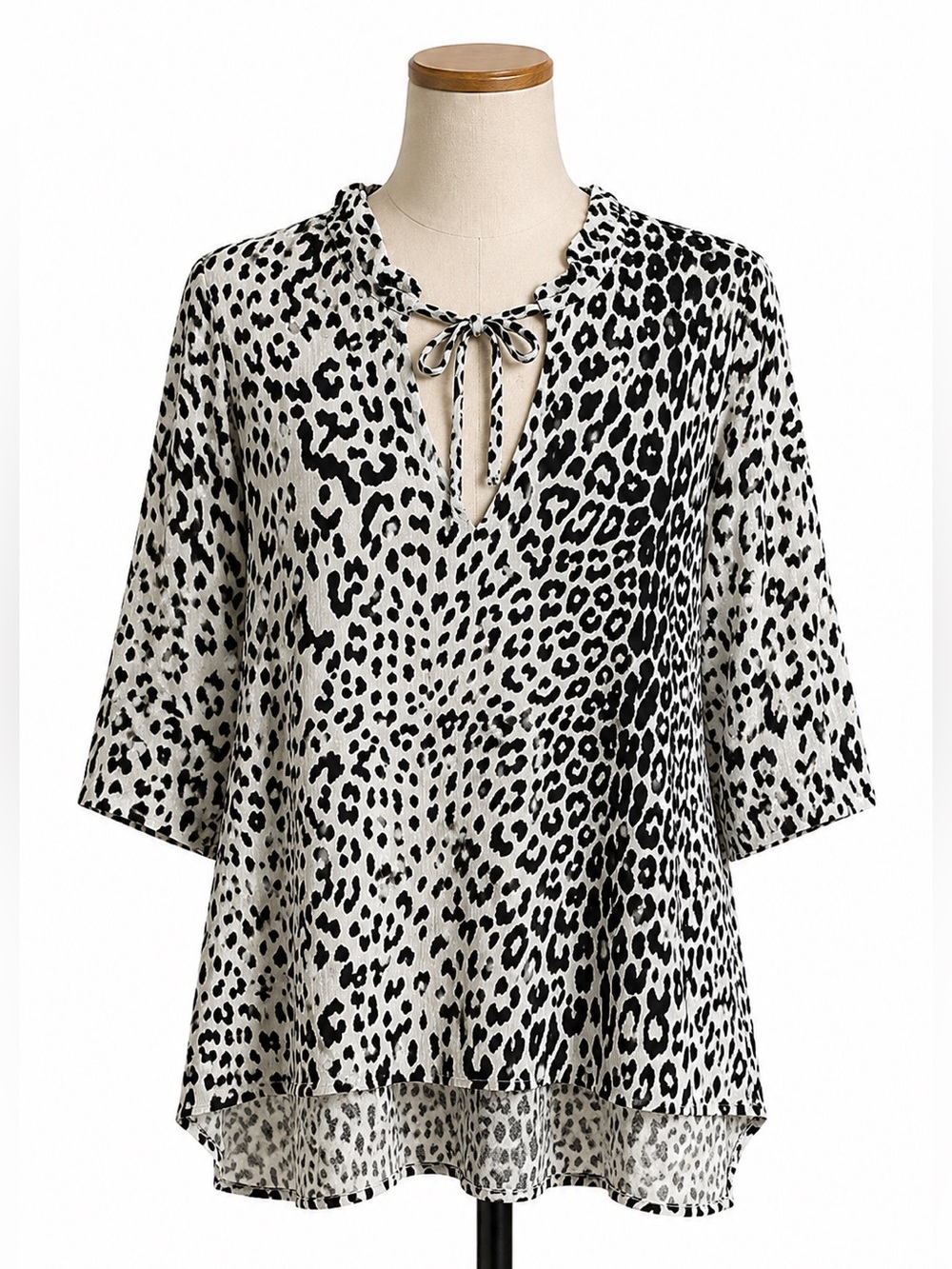 CHASER ANIMAL PRINT V NECK HOODIE PULLOVER KNIT‎ SWEATER TOP MEDIUM